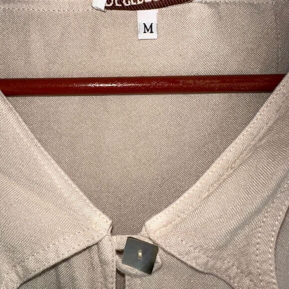 Vintage Desert Design Tan Asymmetric Hem Cardigan Womens Medium Boho Lagenlook - Picture 7 of 12